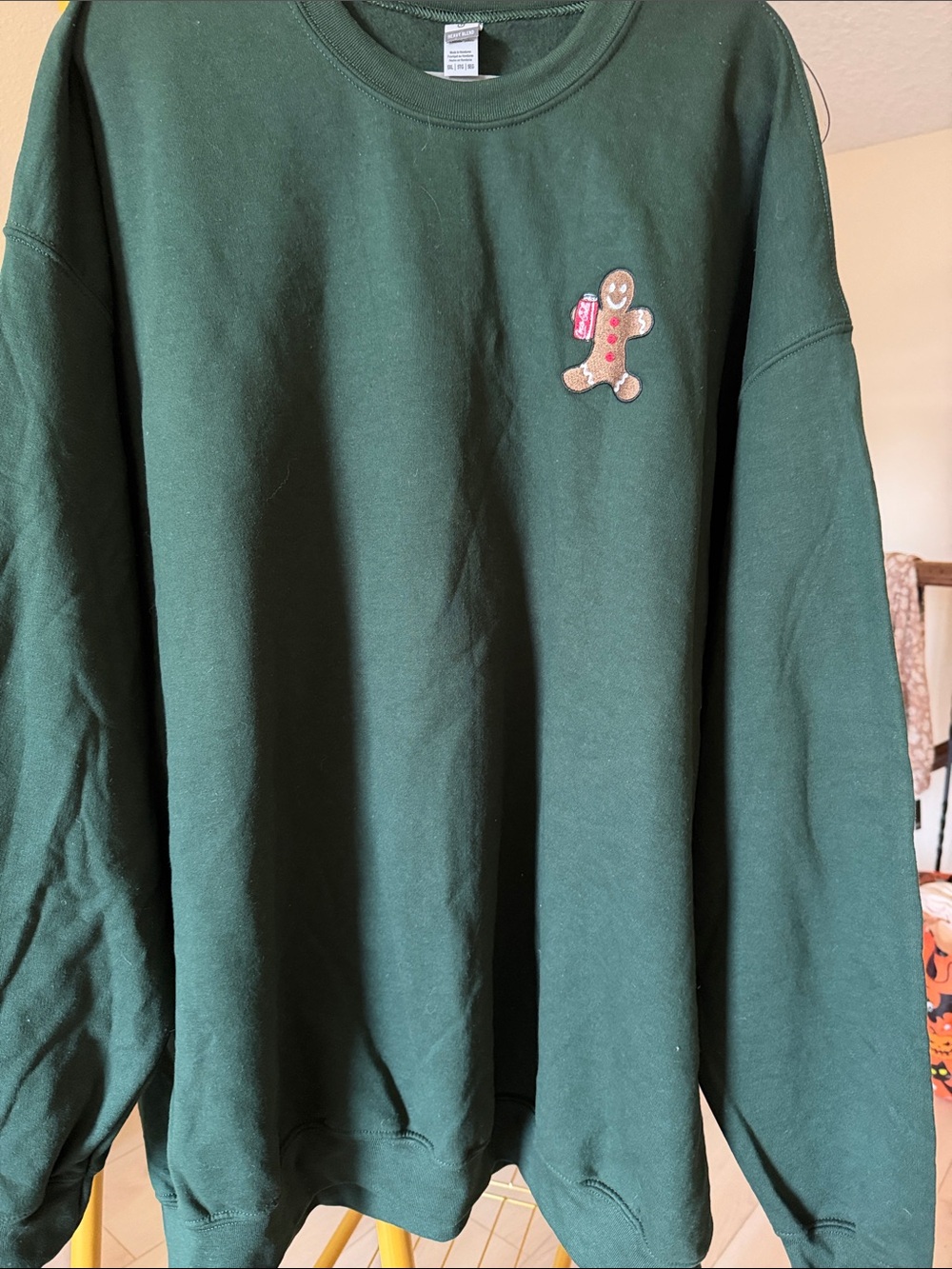 Gildan Dark Green Crewneck Sweatshirt with Gingerbread Patch